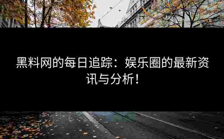 黑料网的每日追踪:娱乐圈的最新资讯与分析!