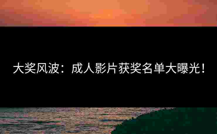 大奖风波：成人影片获奖名单大曝光！